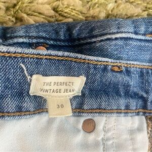 Madewell The Perfect Vintage Jeans Size. 30 Raw Hem
